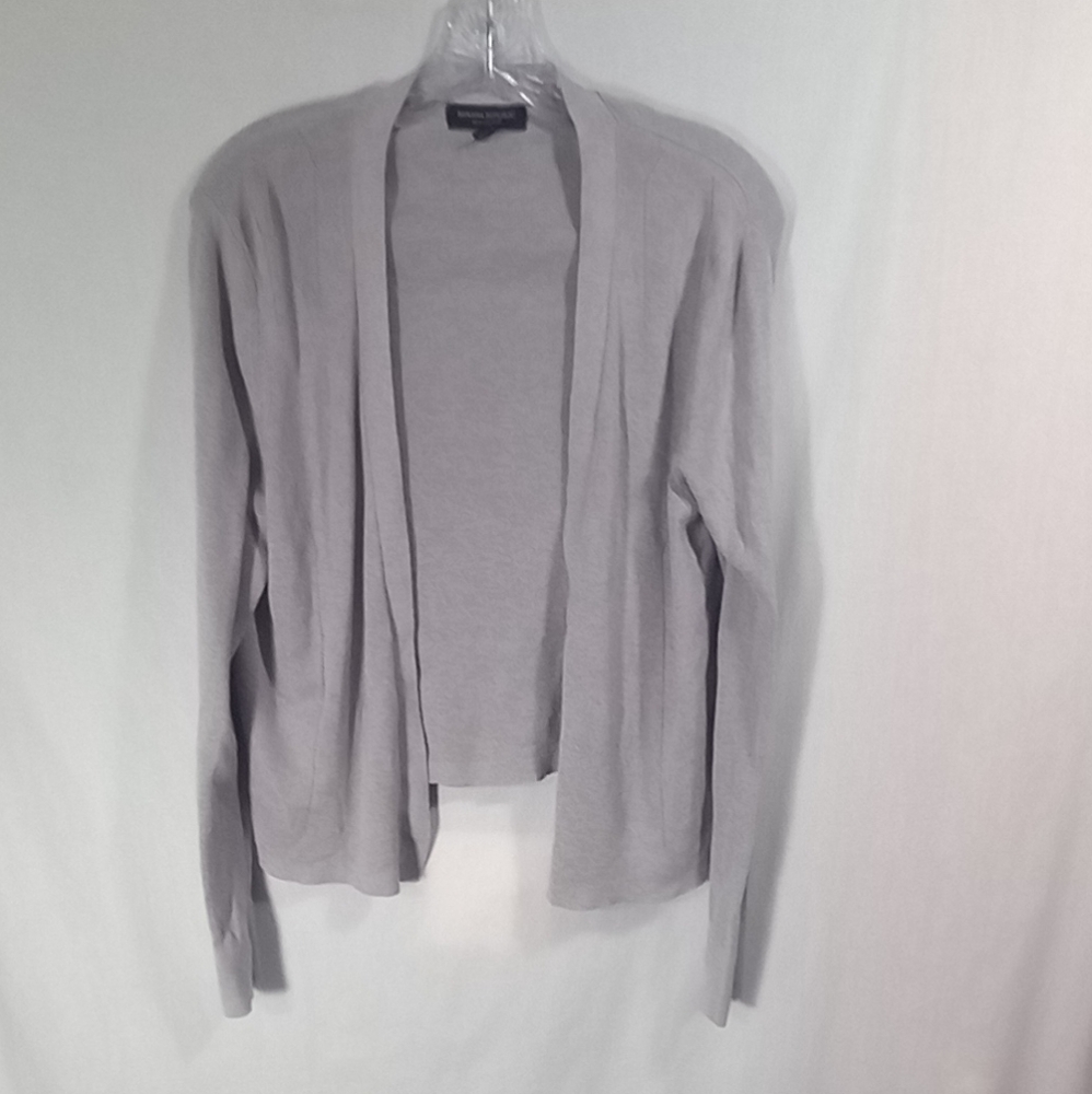 Banana Republic Gray Silk Blend Open Front Cardigan Size XL